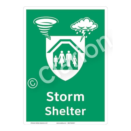 Storm Shelter Sign (F1299-)|Aluminum 14" X 10" |ANSI Signs|Sign for Public Buildings